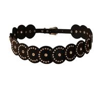 Ruarby Cinturón ancho para mujer, con ojales, cadena de cintura, discos para el vientre, para vestido, estilo retro occidental, punk, hebillas de cinturón para hombre