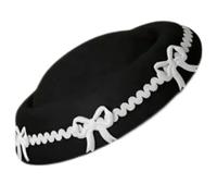 Ruarby Elegante sombrero de cóctel con detalles de lazos, ajustable para mujeres de los años 2000, accesorios de fotos, sombreros de marinero a granel, Negro, Talla única