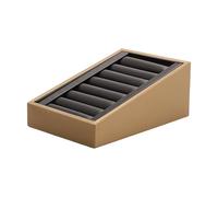 Ruarby Elegante soporte de joyería de piel sintética para exhibición de anillos y pendientes, 7 diseños de ranuras para tiendas, encimeras, organizadores portátiles