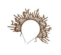 Ruarby Elegante tocado de medusas doradas, coronas de serpiente, accesorio de moda para disfraces temáticos de mitología para mujeres, celebraciones, tocado de medusas