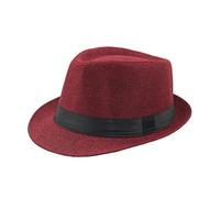 Ruarby Homburg - Sombrero de estilo clásico, regalo para novio, ala ancha, unisex, para reuniones, accesorios de fotos, Homburg, rosso, Talla única