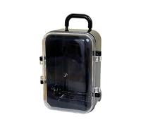 Ruarby Mini maleta, bolsa para lápiz labial, caja de almacenamiento de equipaje para tarjetas, accesorios para muñecas, maleta en miniatura de viaje para manualidades, Black, L