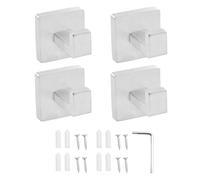 Ruarby Paquete de 4 ganchos multiusos con ventosa con clip para el hogar, baño, ventana, diseño transparente, soportes de clip, juego de ganchos cuadrados