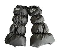 Ruarby Polainas acolchadas gruesas para actividades en interiores y exteriores, etiquetas estéticas, calentadores de piernas, fundas acolchadas térmicas y cálidas, Negro largo, Talla única