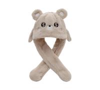 Ruarby Sombrero de capibaras de dibujos animados peludos con bufanda gruesa y peluda de gran tamaño para niños, gorro de invierno para Halloween, disfraz de dibujos animados