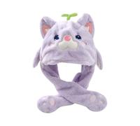 Ruarby Sombrero de capibaras de dibujos animados peludos con bufanda gruesa y peluda de gran tamaño para niños, gorro de invierno para Halloween, disfraz de dibujos animados