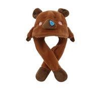 Ruarby Sombrero de capibaras de dibujos animados peludos con bufanda gruesa y peluda de gran tamaño para niños, gorro de invierno para Halloween, disfraz de dibujos animados