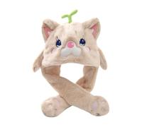 Ruarby Sombrero de capibaras de dibujos animados peludos con bufanda gruesa y peluda de gran tamaño para niños, gorro de invierno para Halloween, disfraz de dibujos animados