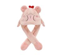 Ruarby Sombrero de capibaras de dibujos animados peludos con bufanda gruesa y peluda de gran tamaño para niños, gorro de invierno para Halloween, disfraz de dibujos animados