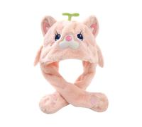 Ruarby Sombrero de capibaras de dibujos animados peludos con bufanda gruesa y peluda de gran tamaño para niños, gorro de invierno para Halloween, disfraz de dibujos animados