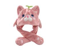 Ruarby Sombrero de capibaras de dibujos animados peludos con bufanda gruesa y peluda de gran tamaño para niños, gorro de invierno para Halloween, disfraz de dibujos animados