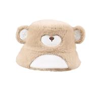 Ruarby Sombrero de pescador de peluche para actividades al aire libre, resistente al viento, transpirable, a juego, para mujeres y niñas, estilo casual, caqui, Talla única