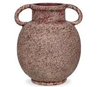Ruastic Jarrón de cerámica hecho a mano con asas, jarrón vintage de terracota, jarrón de mesa de cerámica para decoración de salón en casa, oficina, jarrón para hierba de las Pampas, decoración