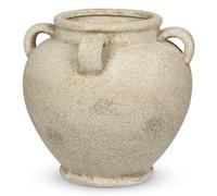 Ruastic Jarrón de cerámica hecho a mano con asas, jarrón vintage de terracota, jarrón de mesa de cerámica para decoración de salón en casa, oficina, jarrón para hierba de las Pampas, decoración