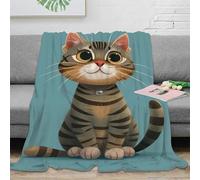 RUASVENNS Cartoon Gato Microfibra Manta Impresa 3D Manta Suave Acogedora Y Cálida Cubierta De Cama Multiusos Mullida para Niños Adultos，para Adultos Y Niños 40x50inch(100x130cm)