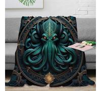 RUASVENNS Cthulhu Impresa 3D Manta Microfibra Manta Multiusos Mullida Cubierta De Cama Suave Acogedora Y Cálida para Niños Adultos，para Adultos Y Niños 50x60inch(127x152cm)