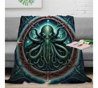 RUASVENNS Cthulhu Impresa 3D Microfibra Manta Manta Cubierta De Cama Suave Acogedora Y Cálida Mullida Multiusos para Niños Adultos，para Adultos Y Niños 60x80inch(150x200cm)