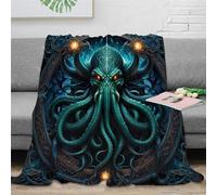 RUASVENNS Cthulhu Manta Impresa 3D Microfibra Manta Multiusos Mullida Cubierta De Cama Suave Acogedora Y Cálida para Niños Adultos，para Adultos Y Niños 40x50inch(100x130cm)