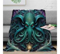 RUASVENNS Cthulhu Manta Impresa 3D Microfibra Manta Suave Acogedora Y Cálida Multiusos Mullida Cubierta De Cama para Niños Adultos，para Adultos Y Niños 50x60inch(127x152cm)