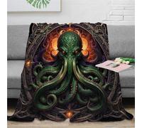 RUASVENNS Cthulhu Manta Manta Impresa 3D Microfibra Cubierta De Cama Multiusos Mullida Suave Acogedora Y Cálida para Niños Adultos，para Adultos Y Niños 40x50inch(100x130cm)
