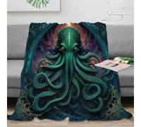 RUASVENNS Cthulhu Manta Microfibra Manta Impresa 3D Cubierta De Cama Suave Acogedora Y Cálida Mullida Multiusos para Niños Adultos，para Adultos Y Niños 50x60inch(127x152cm)
