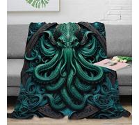 RUASVENNS Cthulhu Manta Microfibra Manta Impresa 3D Suave Acogedora Y Cálida Multiusos Cubierta De Cama Mullida para Niños Adultos，para Adultos Y Niños 70x80inch(180x200cm)