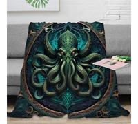 RUASVENNS Cthulhu Microfibra Manta Impresa 3D Manta Cubierta De Cama Suave Acogedora Y Cálida Mullida Multiusos para Niños Adultos，para Adultos Y Niños 80x90inch(200x230cm)