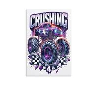 RUASVENNS Monster Trucks Wall Art De Surface Pintando La Impresión De La Pintura En Lienzo Pictures Para La Decoración De Casa Regalo De Decoración 16x24inch(40x60cm)