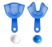 RUAVOEY Kit de impresión dental para uso doméstico, kit de im presión den tal de yeso, 2 cubetas de impre sión de ntal y 2 masillas de silicona, para hacer férulas, dentistas