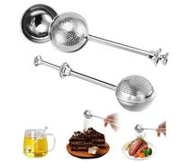 Ruayia 2 pinzas de té, colador de té para té suelto con mango telescópico, infusor de té 304, acero inoxidable, colador de té, colador de té, colador de té, colador de té, colador de harina de acero