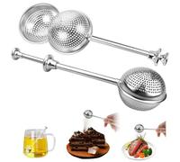 Ruayia 2 pinzas de té, colador de té para té suelto con mango telescópico, infusor de té 304, acero inoxidable, colador de té, colador de té, colador de té, colador de té, colador de harina de acero