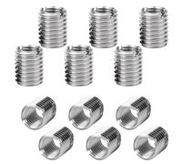 Ruayia Inserto de rosca de 12 unidades M12 a M10 x 15 mm, casquillo roscado de acero inoxidable, adaptador de rosca, juego de fijación, adaptador de rosca, tuerca reductora de rosca para proyectos de