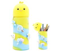 Ruayia Kawaii - Estuche telescópico de silicona suave, 2 en 1, diseño de gatito, Pollo, Chicken-DIY, Organizador de maletas