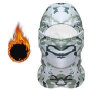 Ruayia Pasamontañas de moto para hombre y mujer, pasamontañas, pasamontañas, protección UV, cortavientos, cálido, transpirable, máscara de esquí para ciclismo, Camuflaje Blanco Verde, Talla única