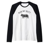Rub My Butt, Funny Grill Master, Funny Dad, Funny Summer Camiseta Manga Raglan
