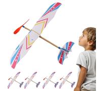 Rubber Band Powered, 5 Modelos de Aircraft, Modelos de Juguetes, Juguetes para niños Glider, Hand-Thrown AI con Esta Banda de Goma Que añade un Tablero de orplane para Adultos al Aire Libre