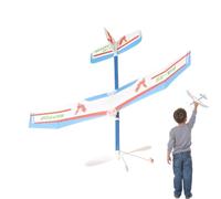 Rubber Band Powered Glider, DIY Flying Airplane Kit | STEM Aviation Learning Toy | Lightweight Balsa Wood Plane | Propeller Driven Aircraft | Outdoor Adventure | Easy Assemble Project | For Kid