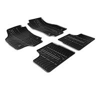 Rubber Car Mats GL 0081 Alfombrillas de Goma para Coche con Clips de Montaje T Perfil, 4 Piezas
