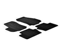 Rubber Car Mats GL 0084 Alfombrillas de Goma para Coche con Clips de Montaje T Perfil, 4 Piezas