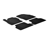 Rubber Car Mats GL 0281 Alfombrillas de Goma con Clips de Montaje T, 4 Piezas