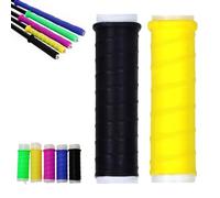 Rubber Cold-Shrink Handle Wrap, Insulation Non-Slip Waterproof Cold Shrink Handle Wrap with Non Slip Texture for Fishing Rods, Rackets and Hand Tools (Yellow+Black,M: 6.7"/17cm)