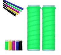Rubber Cold-Shrink Handle Wrap, Insulation Non-Slip Waterproof Cold Shrink Handle Wrap with Non Slip Texture for Fishing Rods, Rackets and Hand Tools (Green*2,XL: 13.8"/35cm)