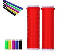 Rubber Cold-Shrink Handle Wrap, Insulation Non-Slip Waterproof Cold Shrink Handle Wrap with Non Slip Texture for Fishing Rods, Rackets and Hand Tools (Red*2,S: 4.7"/12cm)