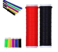 Rubber Cold-Shrink Handle Wrap, Insulation Non-Slip Waterproof Cold Shrink Handle Wrap with Non Slip Texture for Fishing Rods, Rackets and Hand Tools (Red+Black,L: 9.5"/24cm)