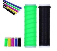 Rubber Cold-Shrink Handle Wrap, Insulation Non-Slip Waterproof Cold Shrink Handle Wrap with Non Slip Texture for Fishing Rods, Rackets and Hand Tools (Black+Green,XL: 13.8"/35cm)