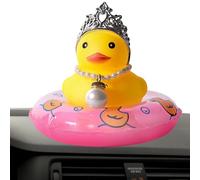Rubber Duck for Car Dashboard - Funny Car Duck Ornament with Sunglasses, Swim Ring, Hat & Necklace | Adorable Auto Interior Decoration for Vehicles, Road Adventures, Travel Lovers, Cute Dashboard