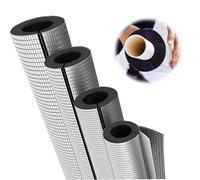 Rubber Foam Insulated Tubing, Aluminum Foil Cladding,Opening Self-Adhesive Waterproof Insulation Pipe, Id: 22-114mm, Thk: 10-30mm, L：0.9m(Id 76mm,THK 15mm)