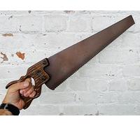 Rubber Johnnies Sierra de madera vintage de tamaño completo: sierra falsa ligera y realista para disfraces de Halloween y tu fiesta de Halloween, segura, 60 cm de largo