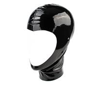 Rubberfashion Máscara de látex - Gorra de látex con cara abierta para damas y caballeros negro 0,4mm XL