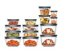Rubbermaid 28-Piece Clear/Grey Food Storage Containers Premium Snap Bases and Various Size Lids Perfect for Meal Prep Leftovers and Dishwasher Sa